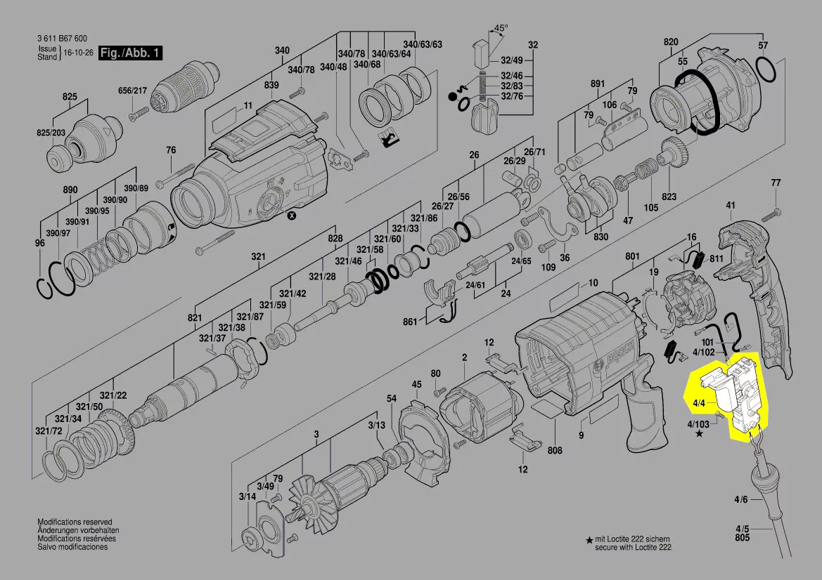 Interrupteur réf. 1 600 A02 E6P Bosch